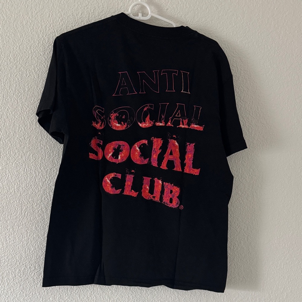 Anti Social Social Club Black Tee with Red Logo - Picture 2 of 3